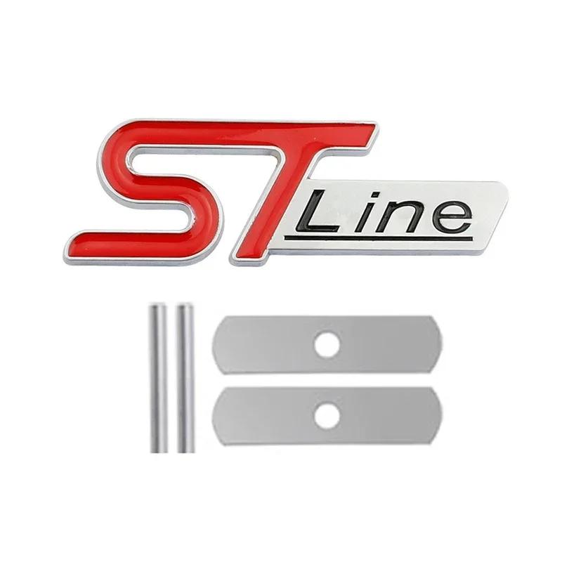 For  ST LINE Logo Front Grill Emblem Badge Car Rear Trunk Sticker Decals Focus Kuga Fiesta Mondeo ESCAPE Ecoboost