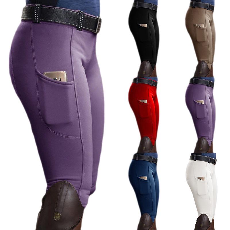 2025 Spring/Summer Women's Equestrian-Inspired Elastic Hip-Lift Casual Pants