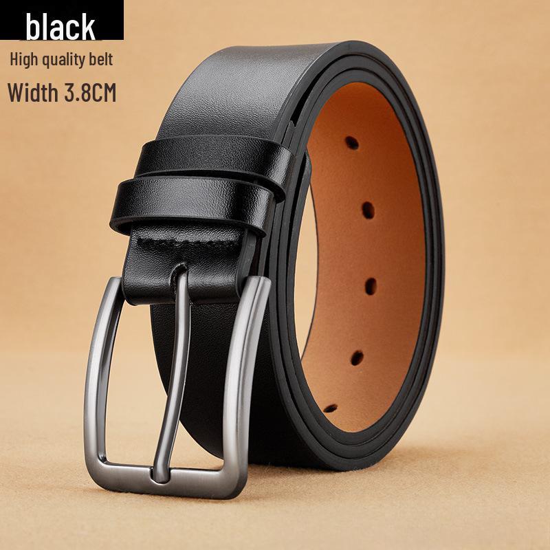 Men's High-end Leather Belt with Pin Buckle for Casual Wear, Trendy and Versatile for Young Men and Students - Korean Style