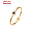 18K Gold Korean-Style Titanium Steel Women's Bracelet - Roman Bangle with Cold Style Niche Design