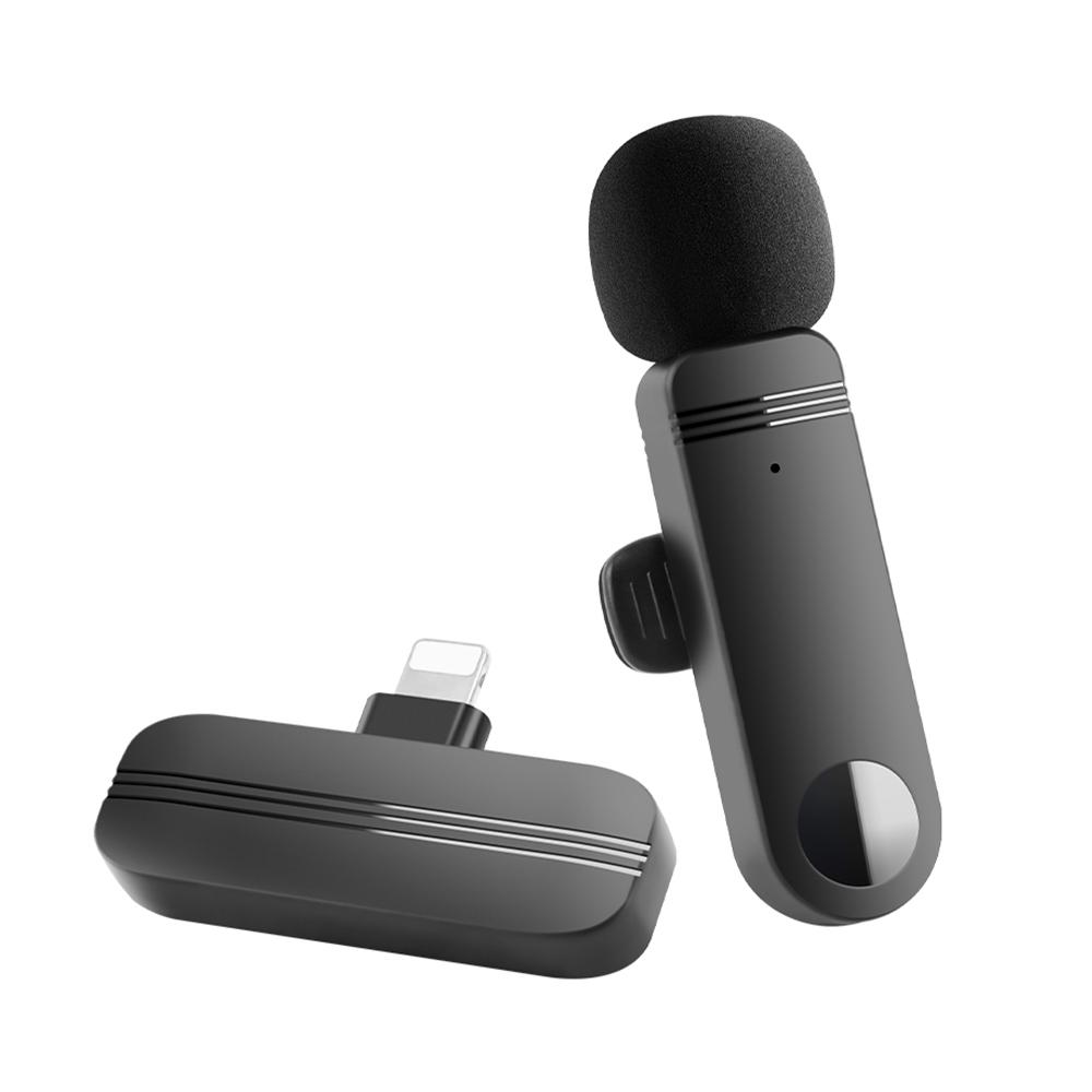 Wireless Lavalier Microphone 2.4G Wireless Microphone Audio Video Recording Mic for Streaming Vlogging Voice Recording Plug and Play