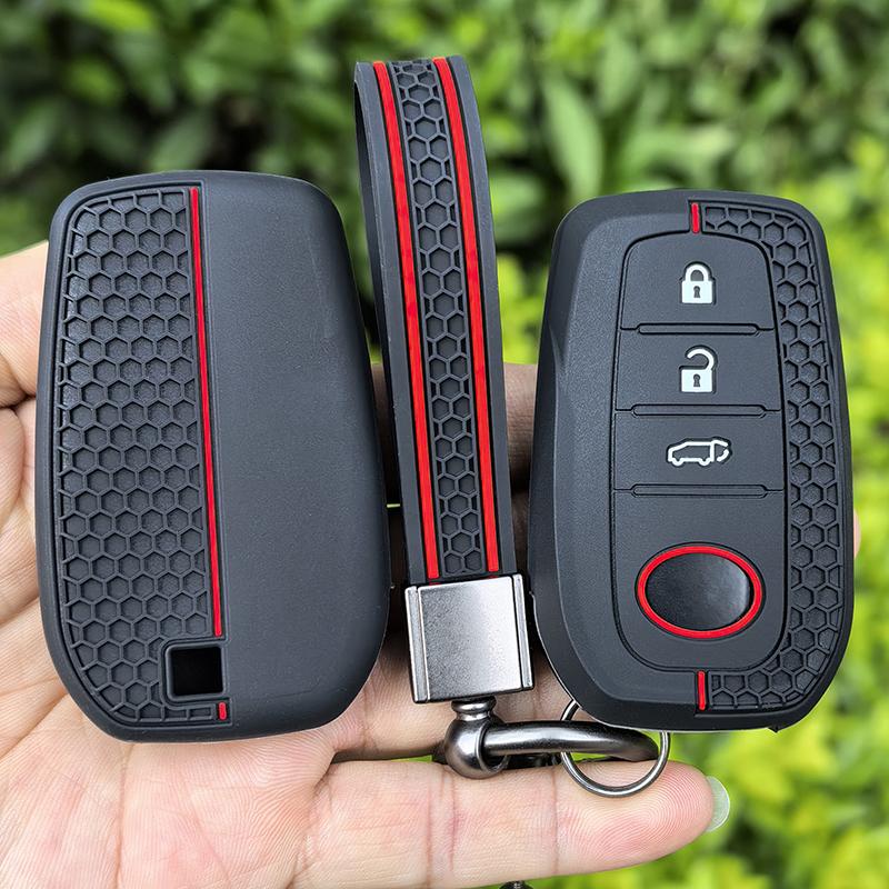 Silicone Car Key Case Cover For Toyota CHR Hilux Fortuner Land Cruiser 200 Camry Corolla Crown RAV4 Highland Accessories