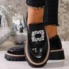 Platform Small Leather Shoes Women's 2025 Summer New High-heeled British-style Versatile Shoes Black Loafers Single Shoes