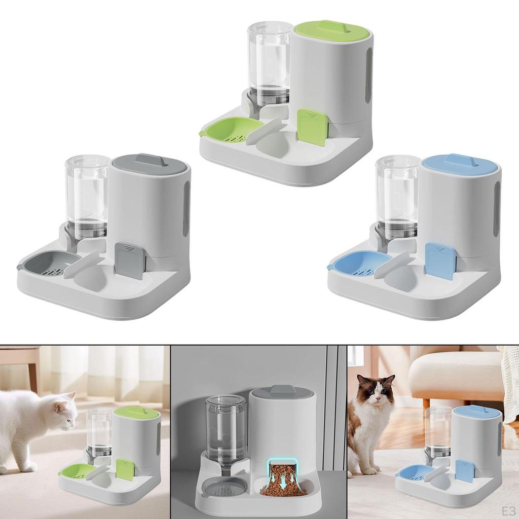 2 in 1 Automatic Pet Feeder Cat Bowl Food and Water Dispenser for Kitten Puppy