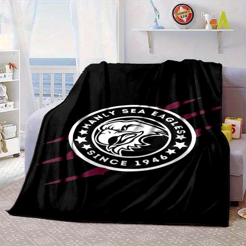 Manly Sea Eagles Legacy Portable Blanket/Soft Blanket Bedding Blanket Suitable for Travel Camping Living Rooms Offices Sofas Fan Gifts