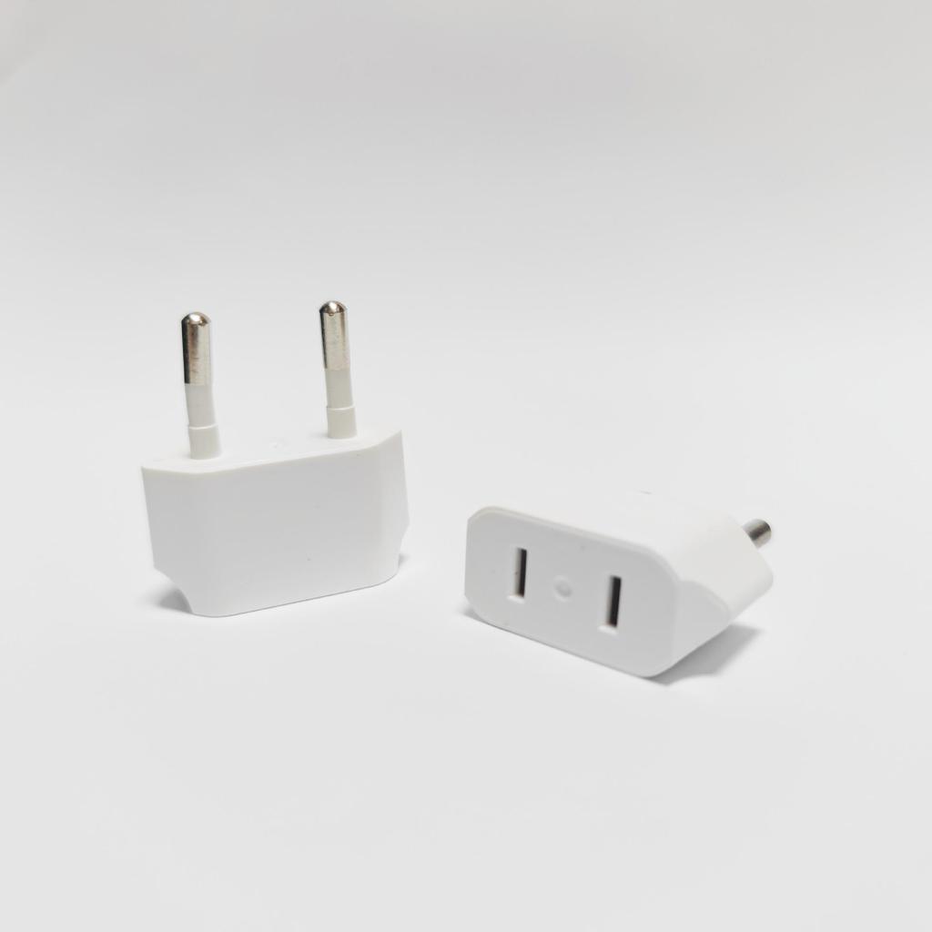 European To US Plug Adapter: 4.0 Pin To 2 Flat Pins Conversion