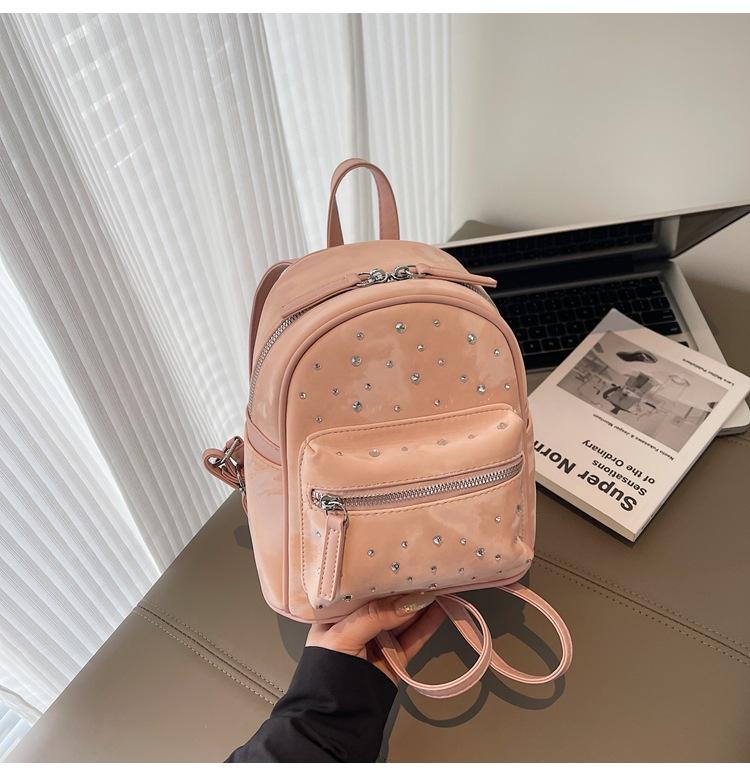 

Стильный и простой рюкзак из ниток с вышивкой ромбами, новый женский рюкзак, портативный мини-рюкзак розовый