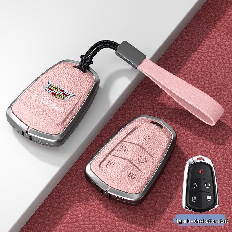 Lädernyckelskydd för Cadillac XT5/CT6/XT4/XTS och ATSL – Unisexdesign med spänne