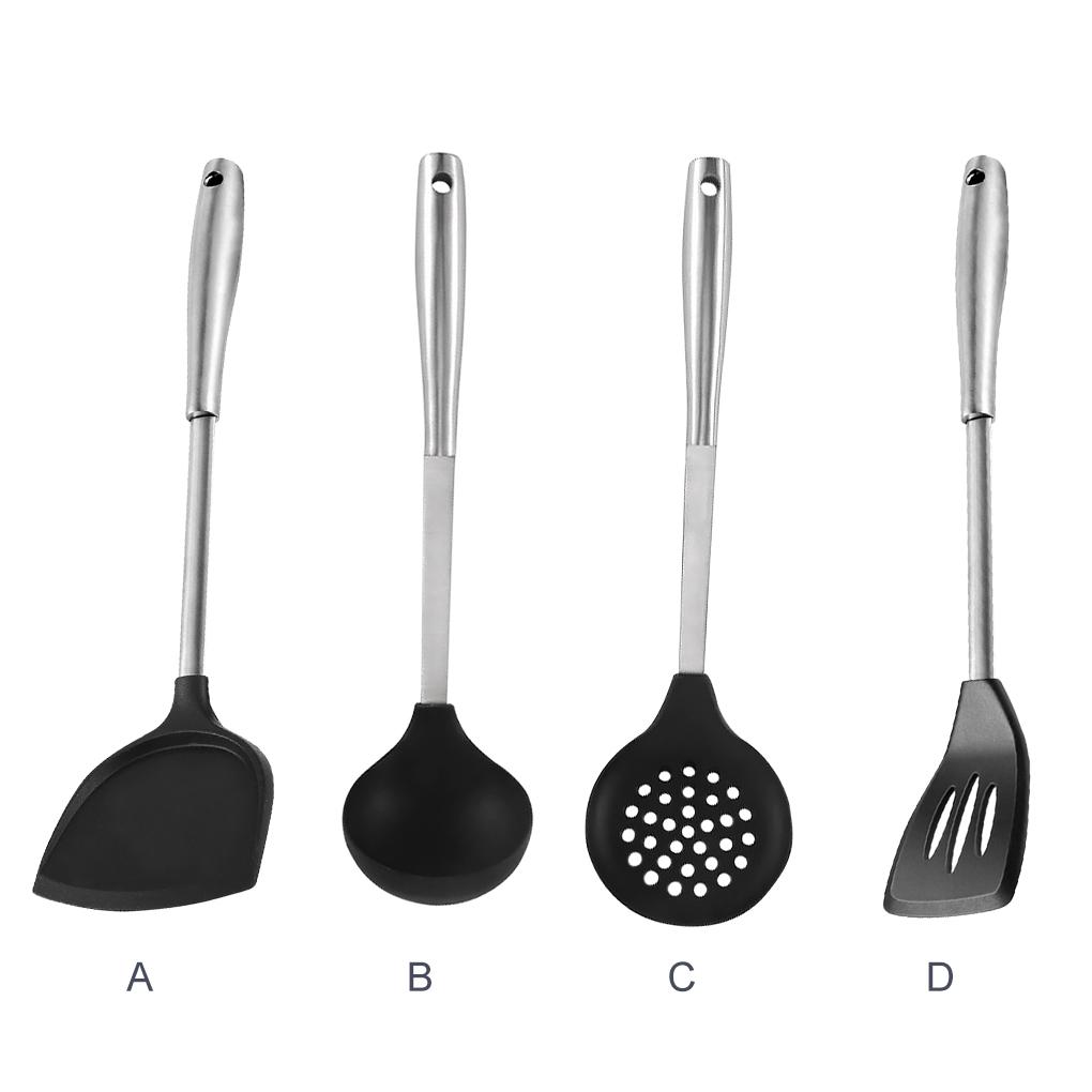 Solider Wender Silikon Edelstahlgriff Kochspatel Antihaft Küchenutensil