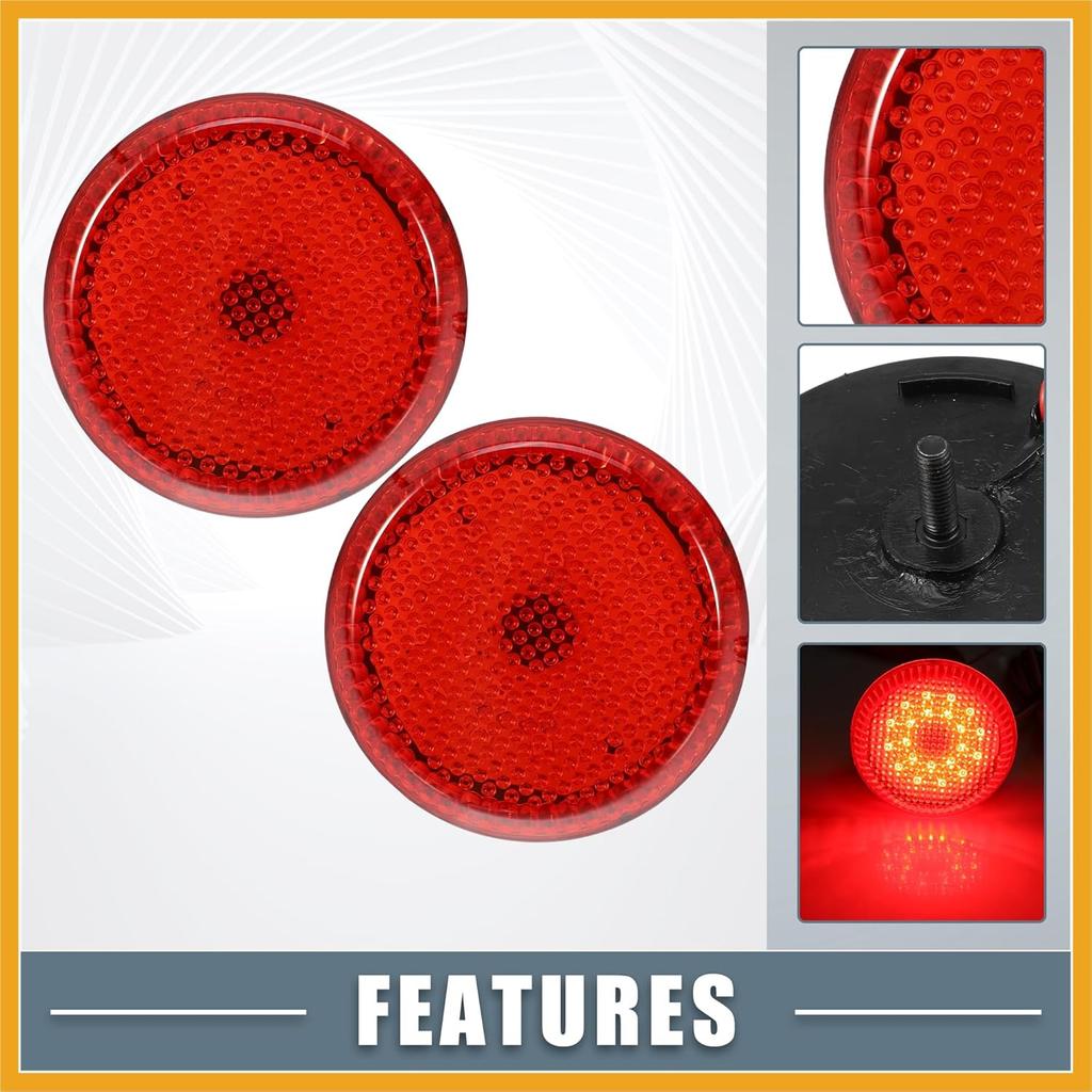 Rear Bumper Reflector Fog Brake Tail Light 81910-02040 8191002040 Red LED for Toyota Corolla 2009-2010 Plastic Red Lens (Set of 2) Replacement