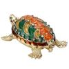 Turtle Trinket Box Turtle Band Jewelry Trinket Box with Painted Electroplated Rhinestone for Earrings Necklace Storage