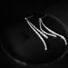 Luxury Sparkling 925 Sterling Silver Full Zircon Long Tassel Stud Earrings for Women Girl Dinner Party Jewelry Accessories Gifts