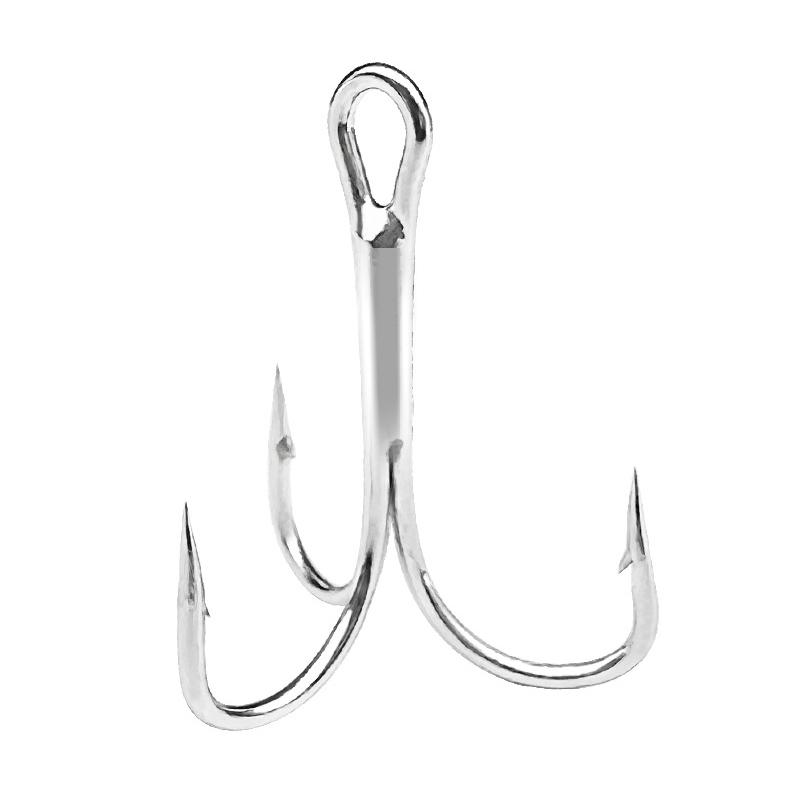 10pcs Sanben Hooks Lua Hooks Anchor Fishing Hooks Sea Fishing Hooks Triple Claw Anchor Hooks Silver Black Fishing Hooks 2#4#6#8#