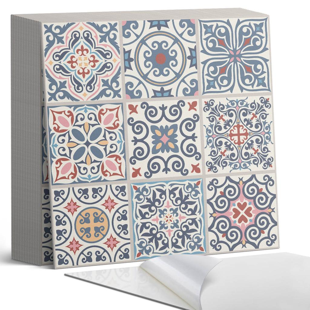 Dekoracyjne Kafelki Winylowe Na Ścianę Z Nadrukiem Wzory W Stylu Mozaiki 20X20X20 Cm