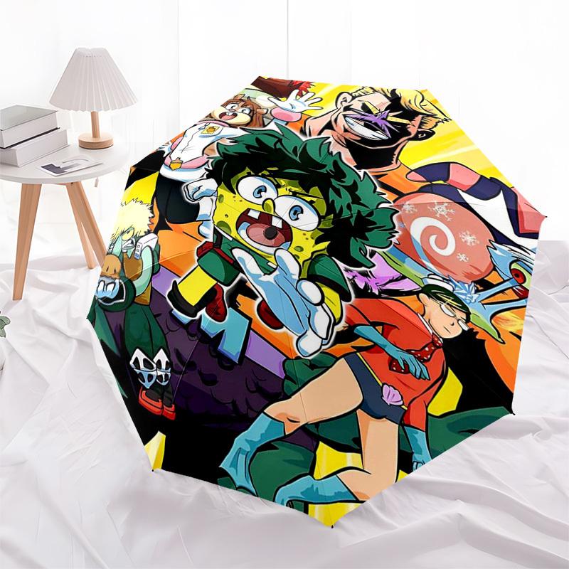 1pc My Hero Academia Outdoor Umbrella - Automatic Opening/Closing, Collapsible Design with 8-Rib Iron Frame - Perfect Gift for Fans, Travelers, Everyd