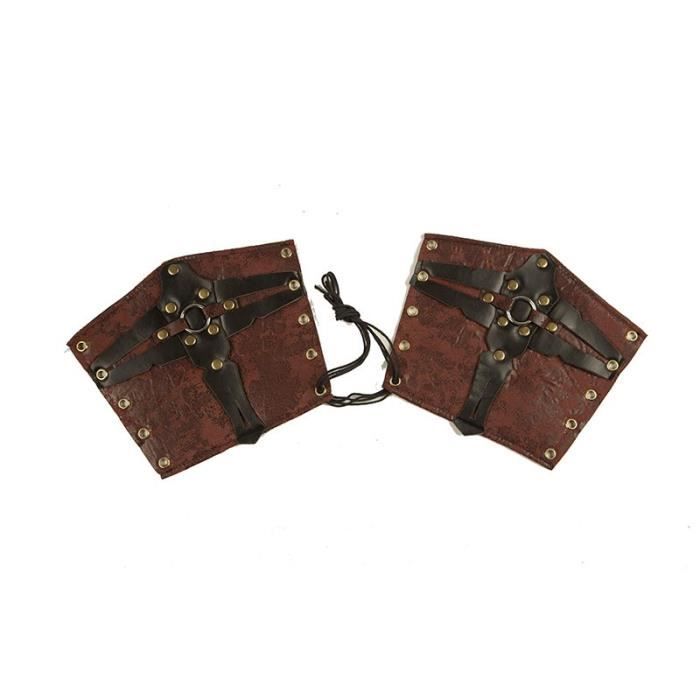 Chevillères gladiateur - Marron - Faux cuir - Adulte - Mixte