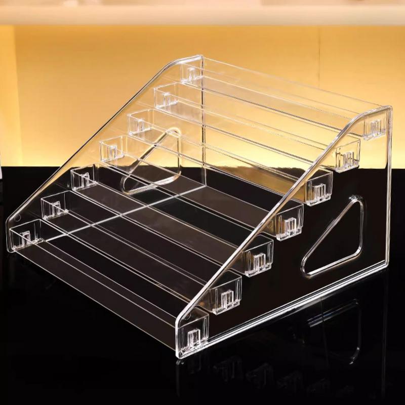 Acrylic Risers Display Stands 7 Tiers Large Capacity Clear Acrylic Card Display Stand Stylish Fragrance Shelf Home Organization
