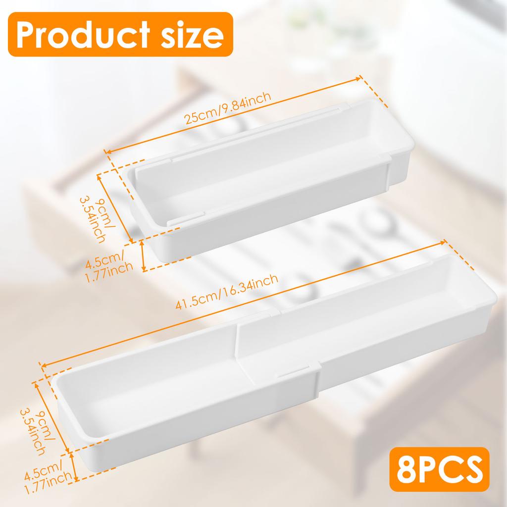 8Pcs Expandable Storage Box Multipurpose Drawer Organizer Set Table Jewelry Box For Home Kitchen Drawer Holder