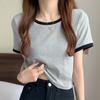 GMXIA Colorful O-neck Short Sleeve T-shirt Women's Summer Bottoming Shirt Slim Short Tops