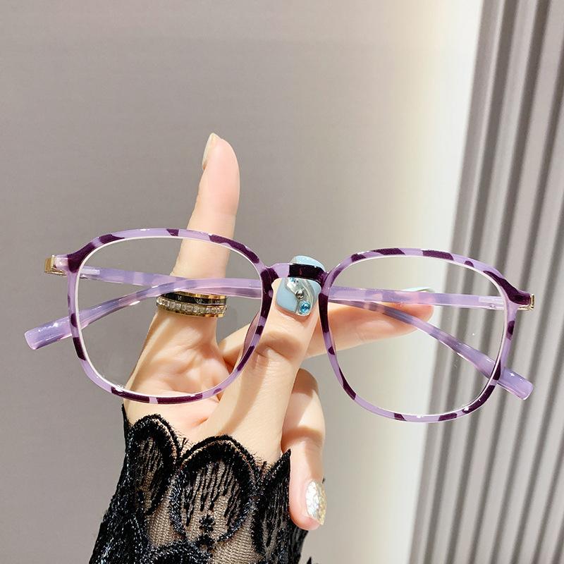 Anti-Blue Light Reading Glasses Portable And Fashionable For The Elderly Ladies' Round-Frame Single-Lens Presbyopia Glasses