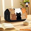 1pc 1pcs Cute Cat-Themed Pencil Case Suitable for School & Travel - Large Capacity Double-Layer Flip-Top Organizer with Kitten Flip-Top Lid, Multi-Fun