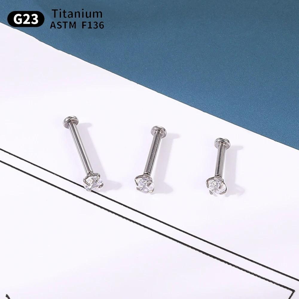 10/50 Stück G23 Titan Piercing Labret Lippe ASTM F136 Körperschmuck Nasenstecker Ohrringe Für Frauen 20/18/16G