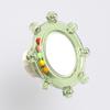 Parrot Play Perch Wear Resistant Colorful Spinning Ball with Bell Mirror Puzzle Toy for Cockatiel Cage Entertainment
