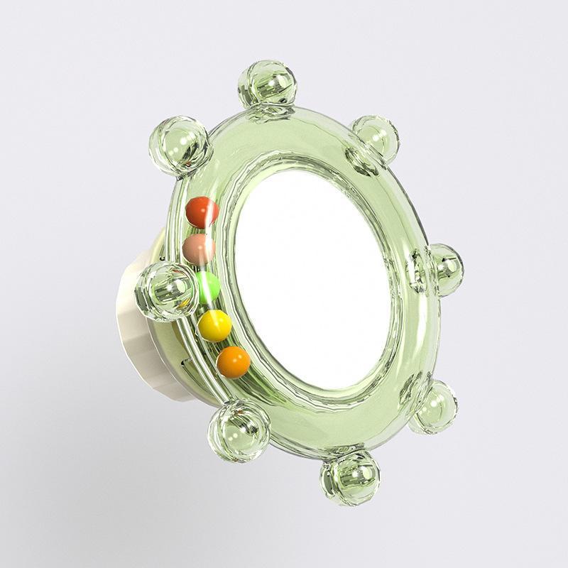 Parrot Play Perch Wear Resistant Colorful Spinning Ball with Bell Mirror Puzzle Toy for Cockatiel Cage Entertainment