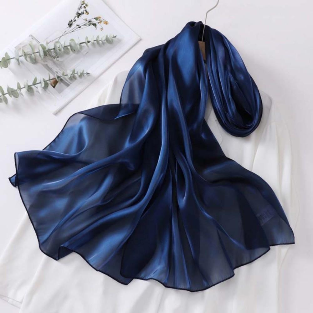 Sunscreen Smooth Silk Headscarf Breathable Thin Large Shawl Chiffon Hijab Scarf  Head Wrap