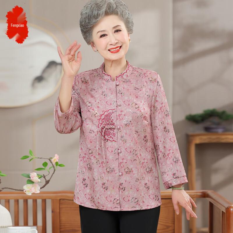 Elderly Women's New Chinese Style Floral Shirt