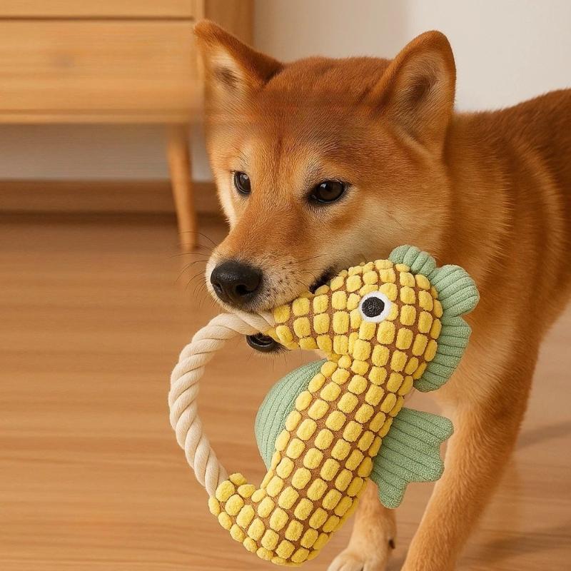 Seahorse Pet Dog Plush Toy Rope Dog Squeak Toys Bite Resistant Puppy Funny Pet Seahorse Toy Dog Accessories