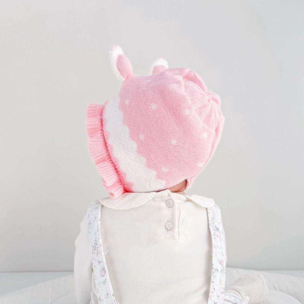 Warm Infant Beanie Hats Rabbit Ear Kids Pullover Cap Fashion Baby Knitted Hat Ear Protection
