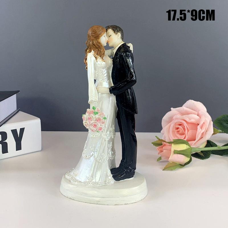 Topper Elegant Tort Nuntă Mire & Mireasă - Decorațiune pentru Aniversare, Petrecere Burlăcițe, Petrecere de Logodnă
