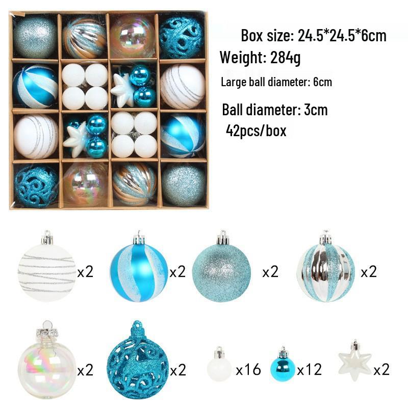 Cangyan Painted Christmas Ball Ornament Set – Mixed Styles, Electroplated Decorative Baubles In Gift Box for Christmas Tree.