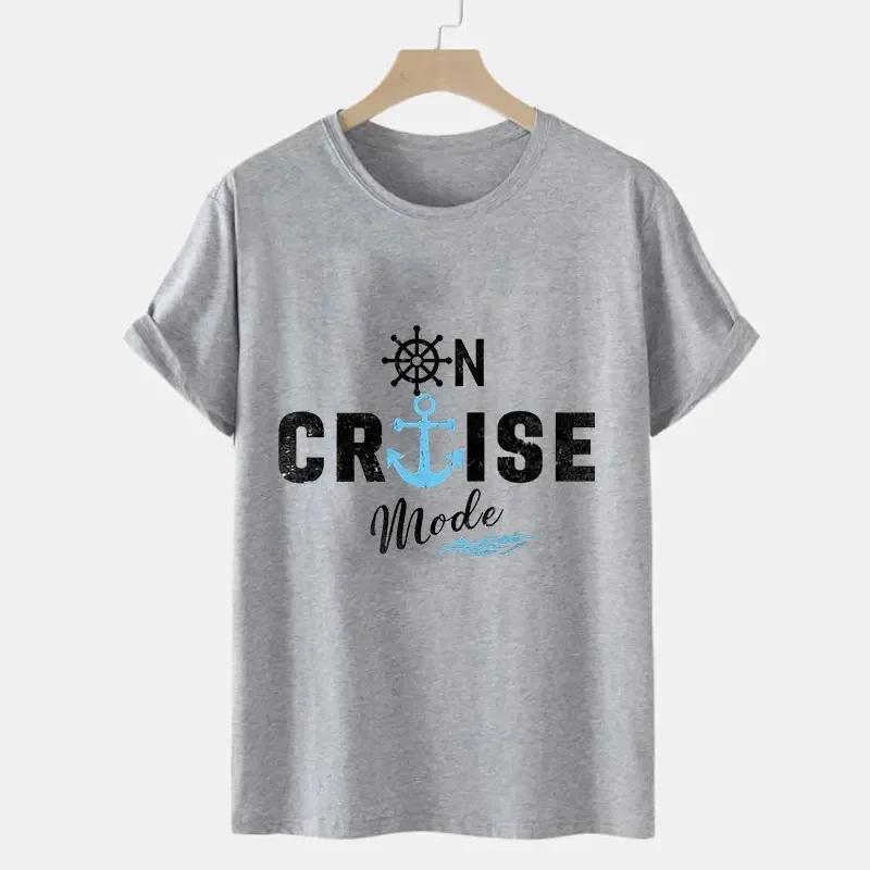 Men's T-shirt Top On Cruise Mode Print Short Sleeve Streetwear Men Tshirt Casual Tops Summer Vacation Clothing Male Tshirt Tees