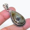 Natural Labradorite Gemstone Handmade 925 Sterling Silver Pendant 1.81" AP-15753
