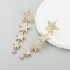 Women's Drop Earrings Mulit Layer Crystal Five Point Star Long Luxury Celebrity Earrings