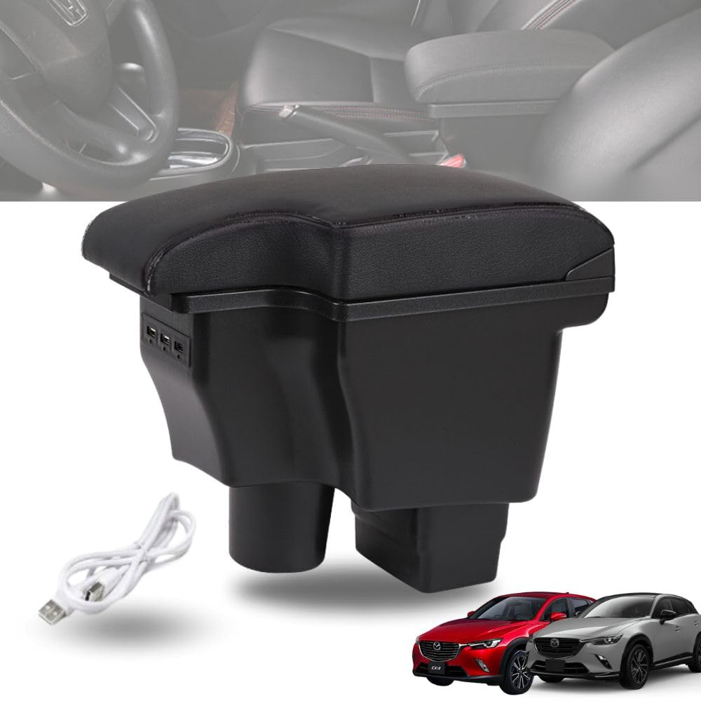 

Mazda DJ3 DJ5 Консоль-подлокотник с USB-портом one+lifestyle CX-3 DK5/Demio (Черная линия)