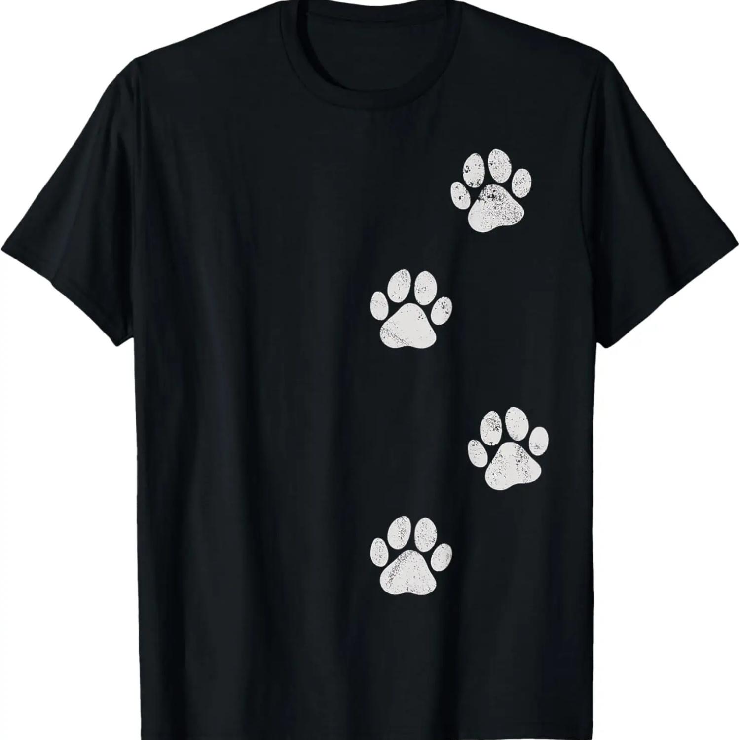 Paw Print Dog Cat Pet Lover T-Shirt S чёрный