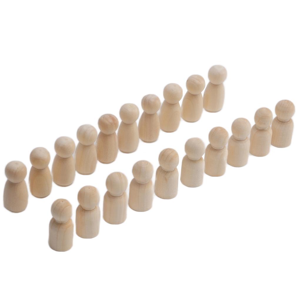 20pcs Wooden Peg Dolls Uned Angel Shape Toddler Wood Doll Bodies for Children   Craft Toys Gifts Graffiti