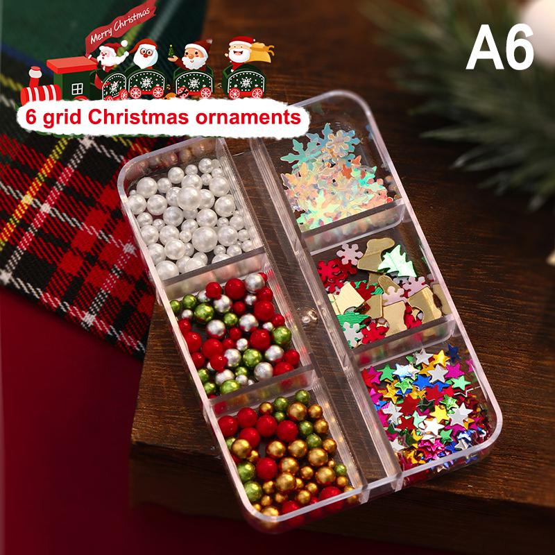 Christmas Red/Green Pearl Nail Rhinestone Mixed Size Pearlescent Colorful Beads Nali Charms Christmas Manicure Jewelry