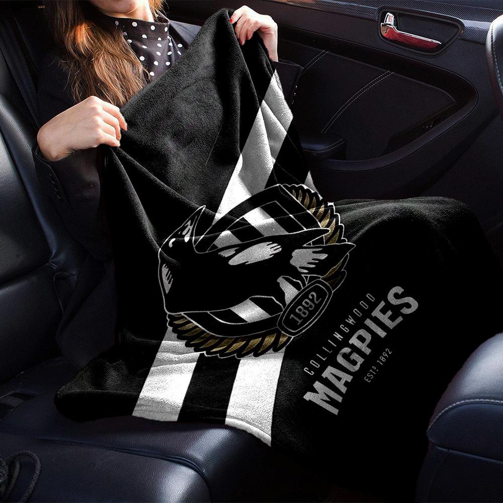 1pc Collingwood Magpies Throw Blanket - Soft Flannel, Cozy All-Season Polyester Perfect for Home, Office, Bedroom 1101