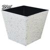 Indoor Outdoor Flower Pot Square Plastic Pot Stone-Look Planter with Drainage Hole Modern Plant Decorative for Plants Living Room Patio Garden