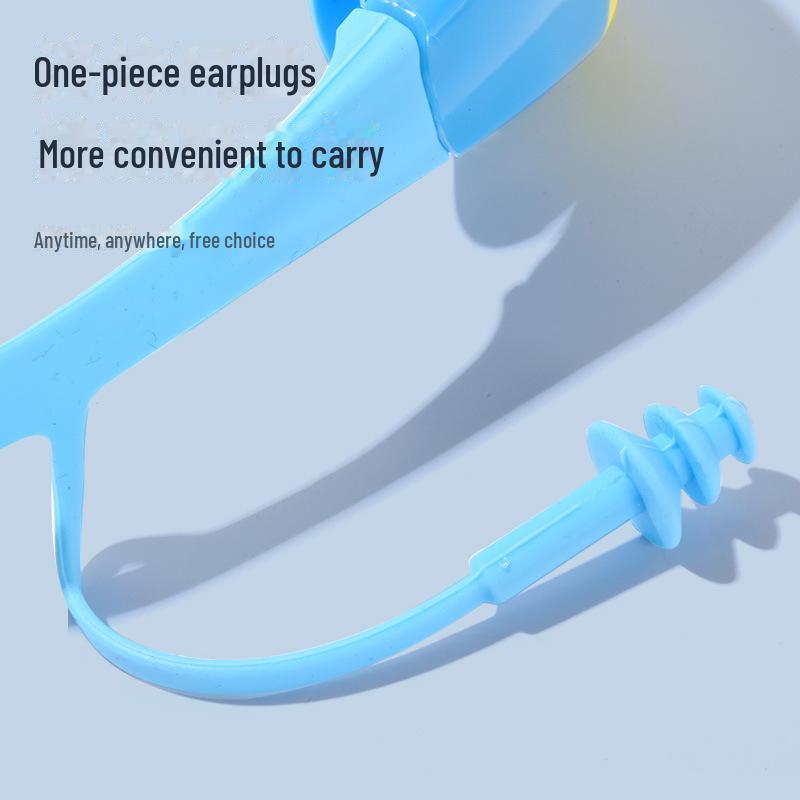 Kinder Wasserdichte, Beschlagsfreie Schwimmbrille mit Ohrstöpseln – Großer Rahmen, HD Taucherbrille für Jungen & Mädchen.