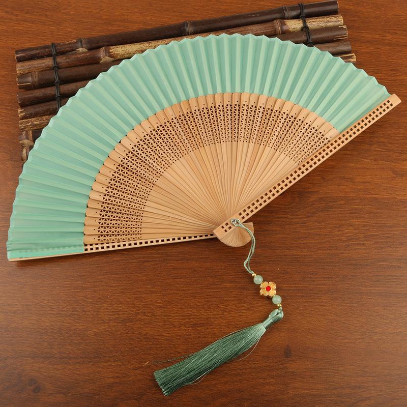 Bamboo Cloth Folding Fan Classical Blank Dancing Fans Handle Fan Chinese Art Crafts Gifts Decoration Fans Home Decor Gifts