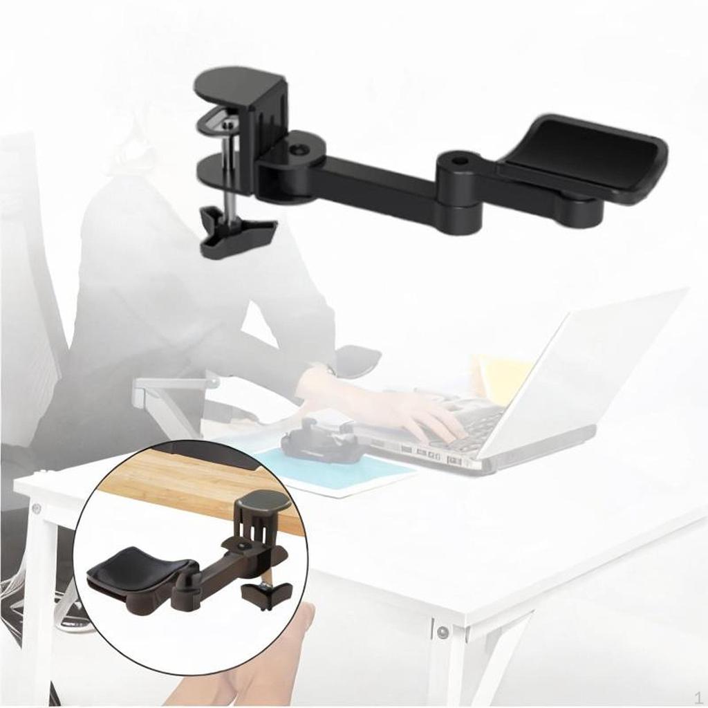 Adjustable Arm Rest for Desk,Arm Support Rotating Elbow Platform Ergonomic Clamp On Armrest