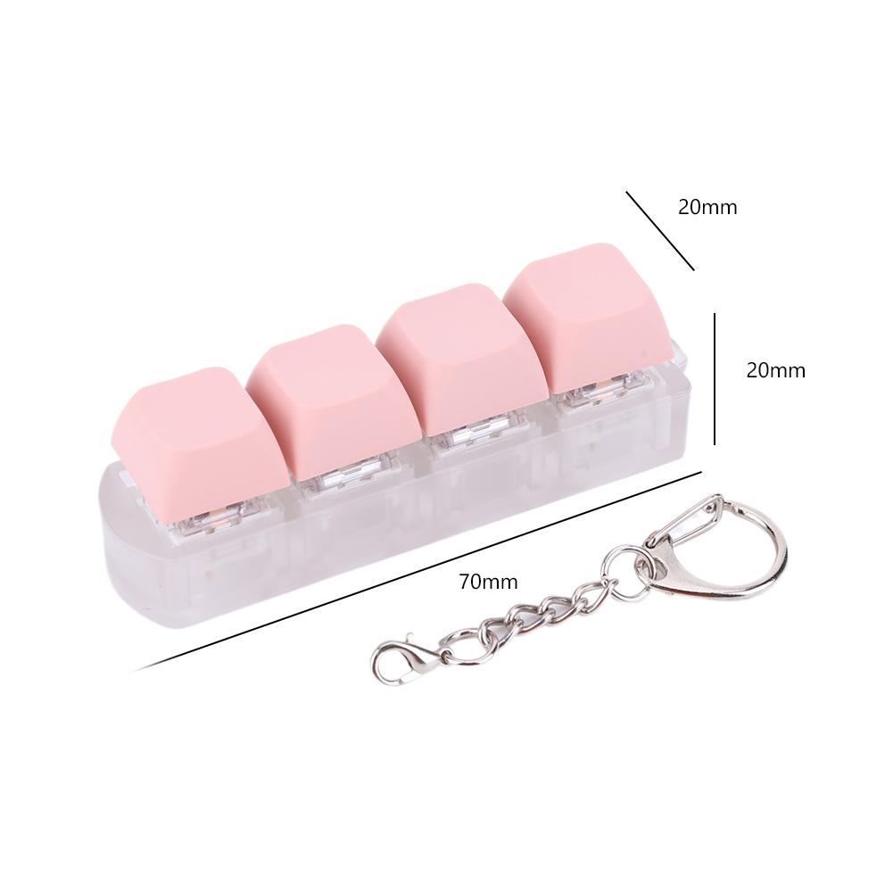 Keyboard Key Toy Button Keycap Fidget Keychain Decompression Toys(Pink)