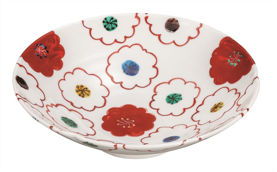 Kutani ware Iwataya, No. 7 bowl, floral pattern, K9-292
