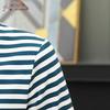 Men's Striped Cotton Blend Long Sleeve Polo Shirt
