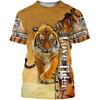 Fashion Tiger 3D Print Summer Fashion Popular T Shirt Casual Men's Street Hip-Hop Short Sleeve T-shirt Harajuku Y2k Loose Top